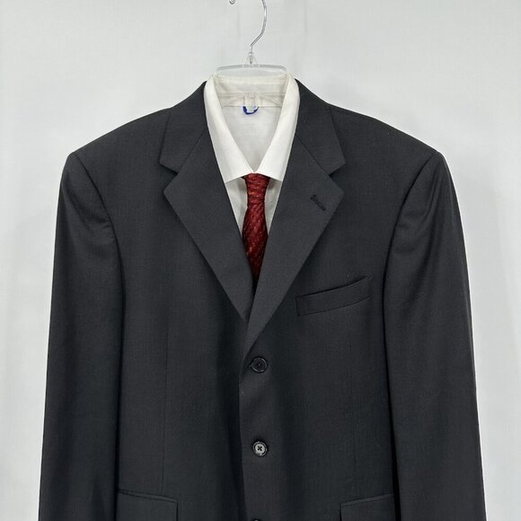 DANIEL CREMIEUX LORO PIANA jacket blazer sport coat three button black 44R - Picture 3 of 8